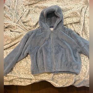 Nordstrom BP Large Faux Fur Hooded Jacket Citadel Blue